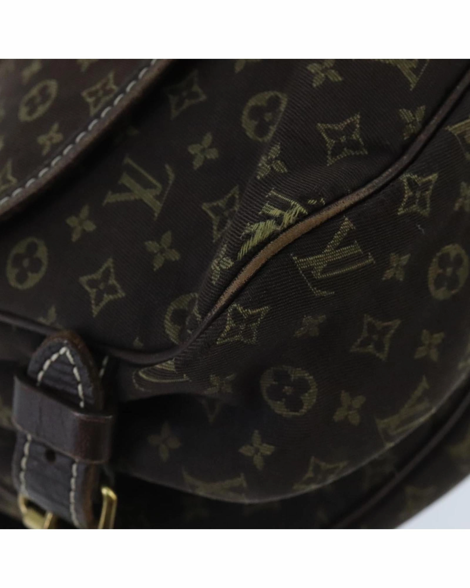 Monogram Mini Lin Canvas Saumur PM Shoulder Bag