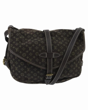 Monogram Mini Lin Canvas Saumur PM Shoulder Bag
