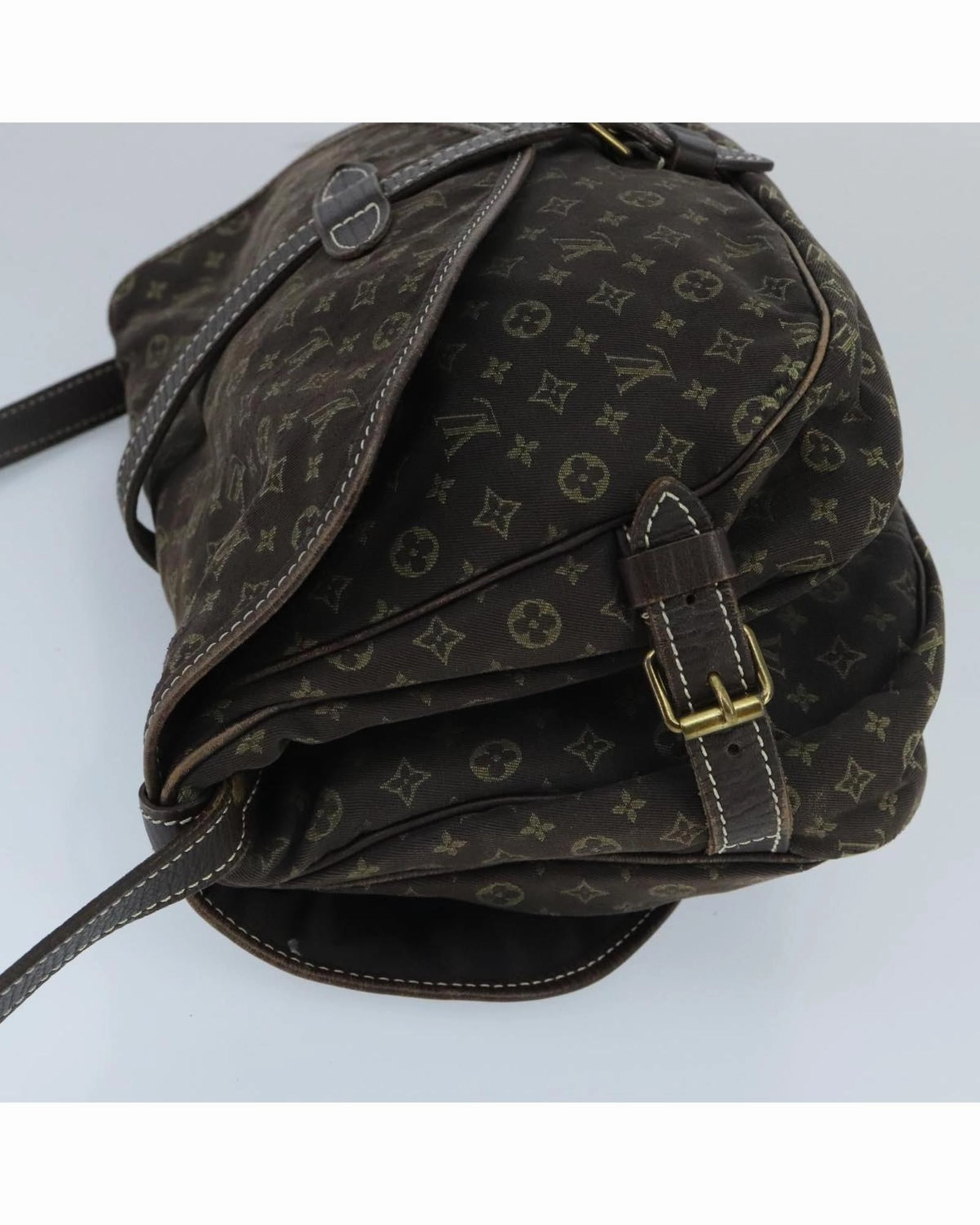 Monogram Mini Lin Canvas Saumur PM Shoulder Bag
