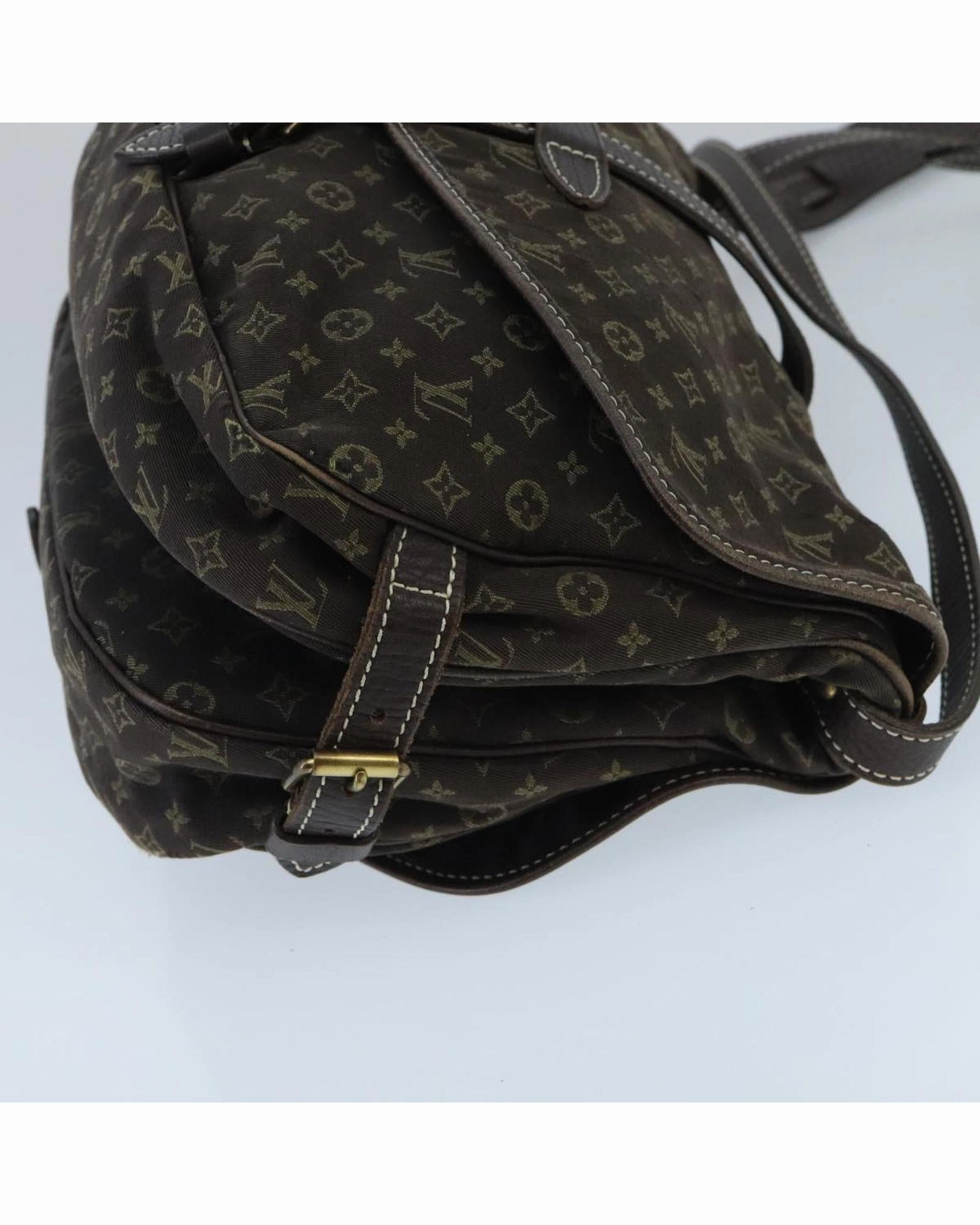 Monogram Mini Lin Canvas Saumur PM Shoulder Bag