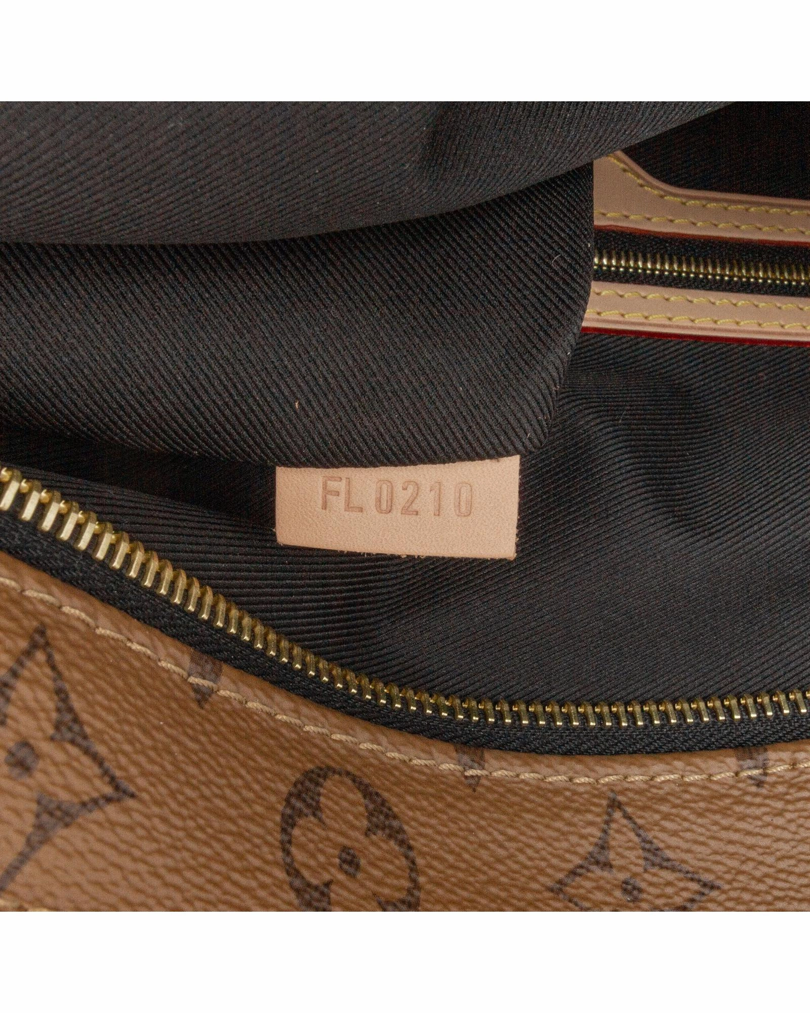 Monogram Reverse Canvas Shoulder Bag with Leather Straps