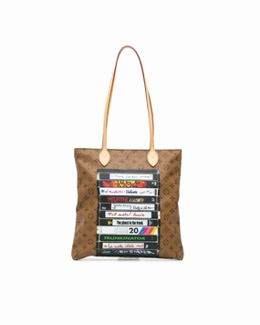 Monogram Reverse Canvas Shoulder Bag with Leather Straps