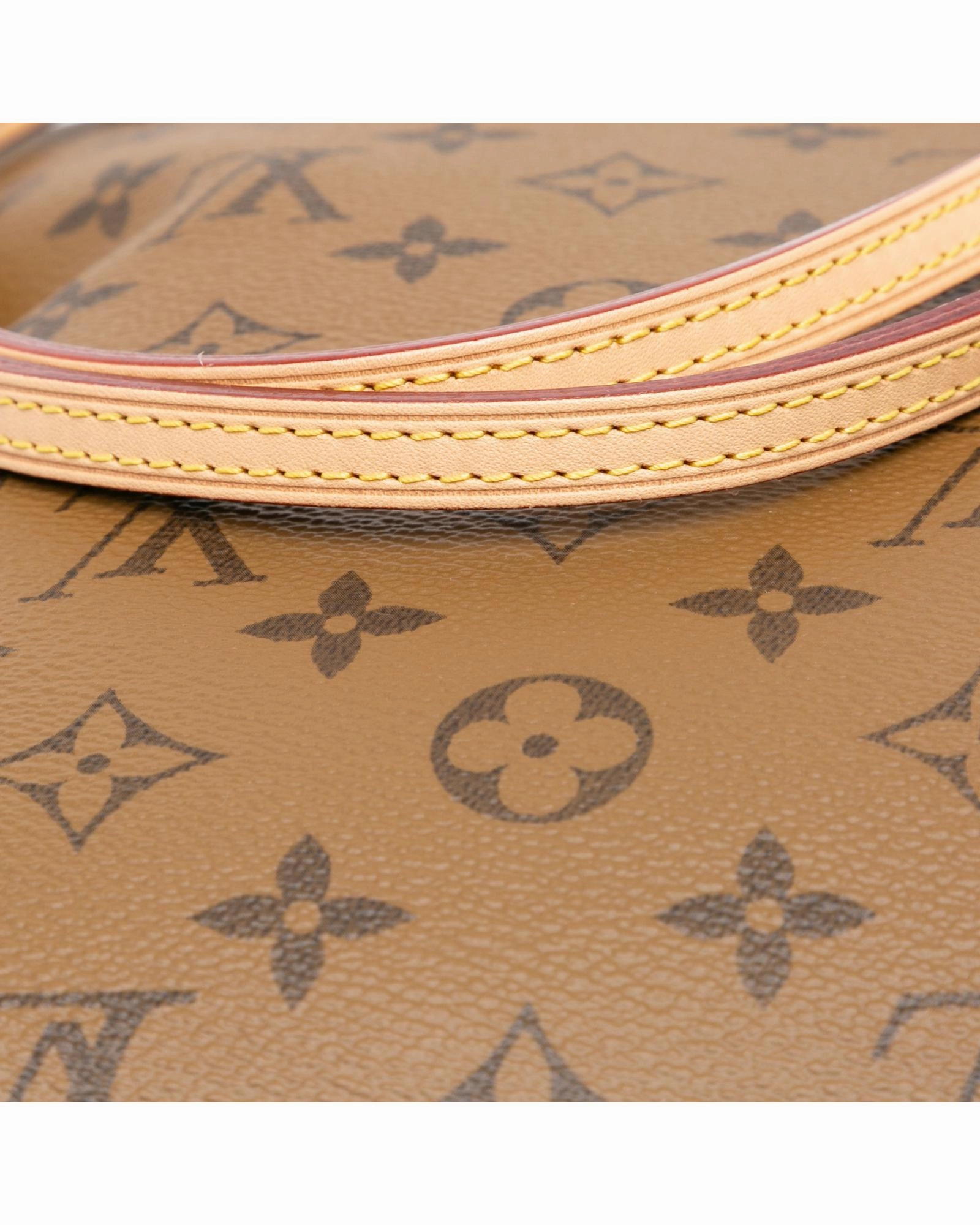Monogram Reverse Canvas Shoulder Bag with Leather Straps