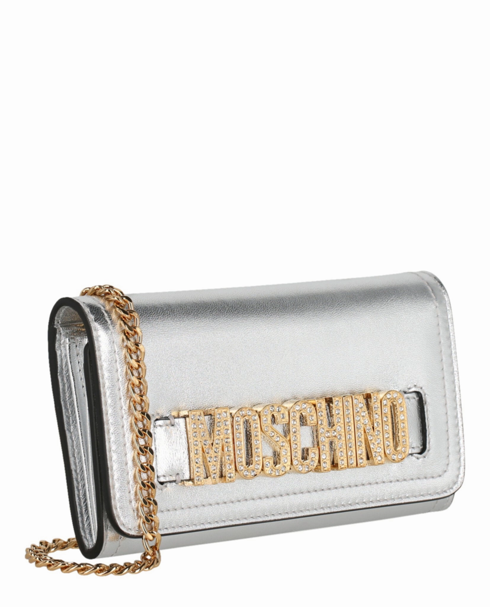 Moschino Crystal-Embellished Belt Logo Lettering Crossbody Bag 8130-8011-1600