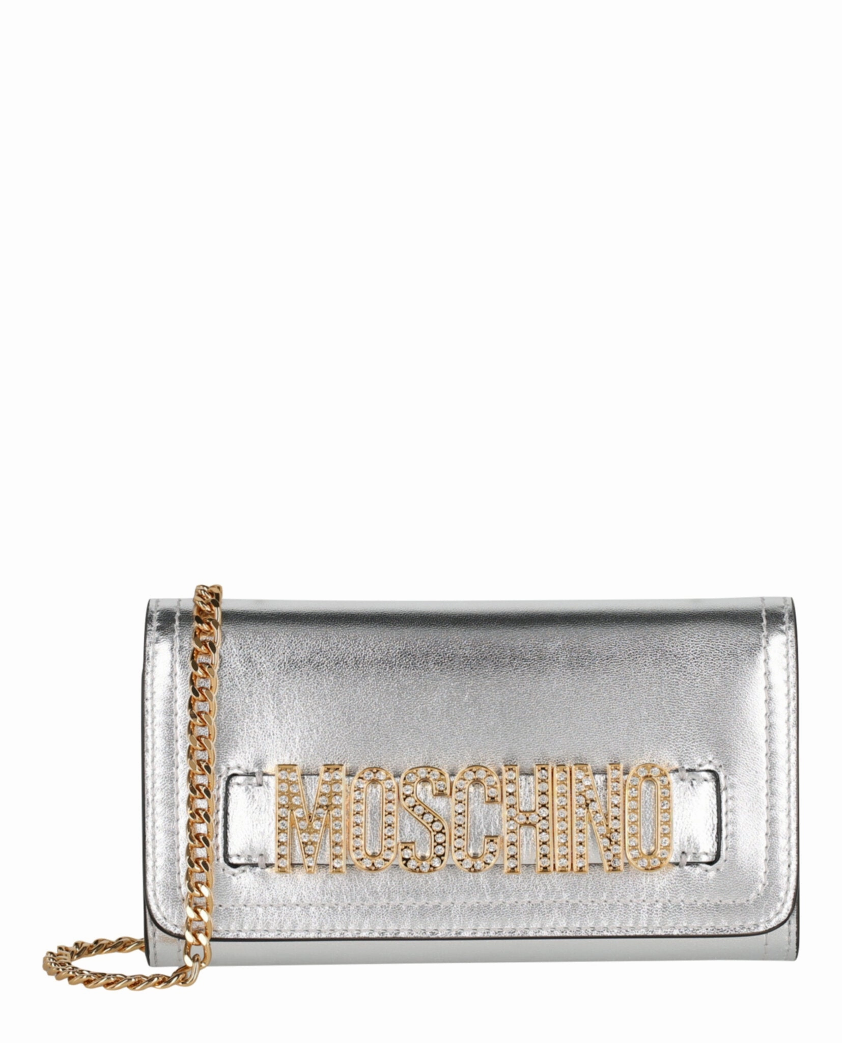 Moschino Crystal-Embellished Belt Logo Lettering Crossbody Bag 8130-8011-1600