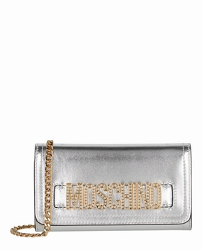 Moschino Crystal-Embellished Belt Logo Lettering Crossbody Bag 8130-8011-1600