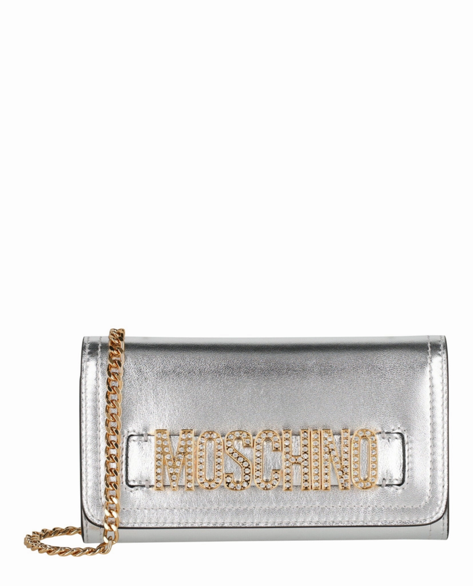 Moschino Crystal-Embellished Belt Logo Lettering Crossbody Bag 8130-8011-1600