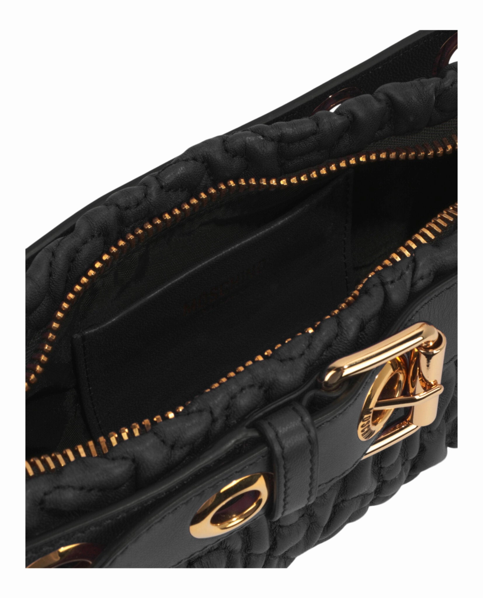 Moschino Destroyed Chain Quilted Shoulder Bag Womens 7597-8002-1555