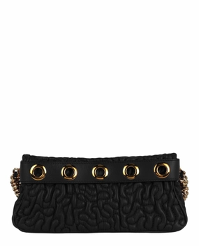 Moschino Destroyed Chain Quilted Shoulder Bag Womens 7597-8002-1555