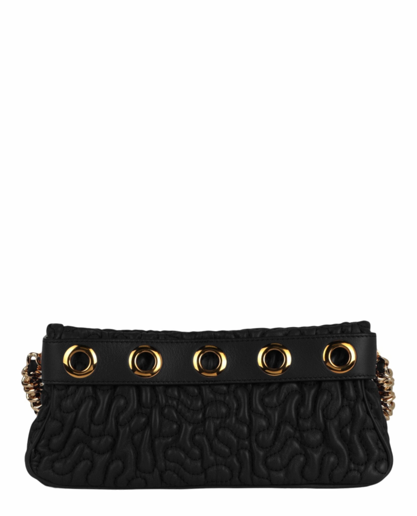 Moschino Destroyed Chain Quilted Shoulder Bag Womens 7597-8002-1555