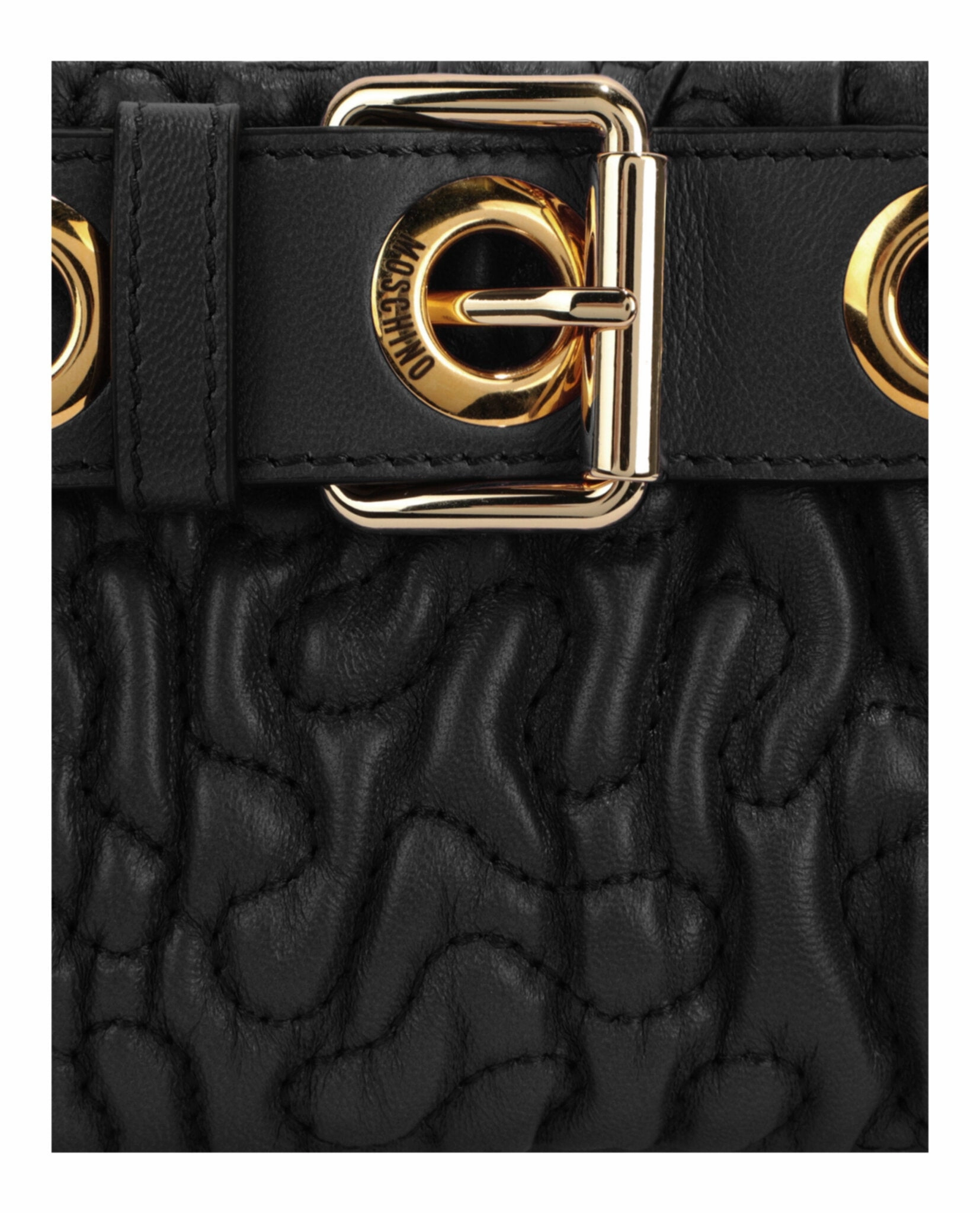 Moschino Destroyed Chain Quilted Shoulder Bag Womens 7597-8002-1555