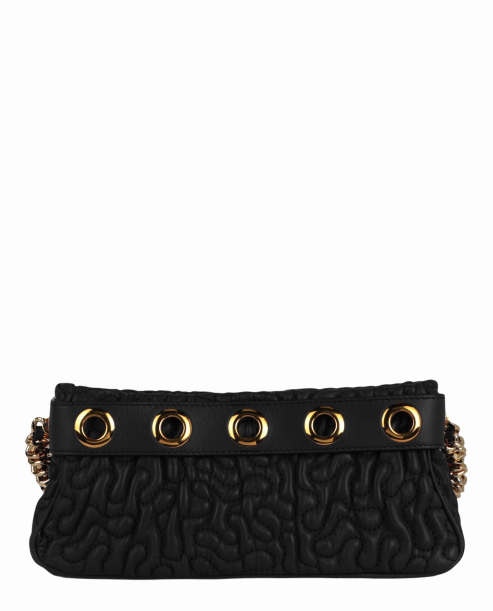 Moschino Destroyed Chain Quilted Shoulder Bag Womens 7597-8002-1555