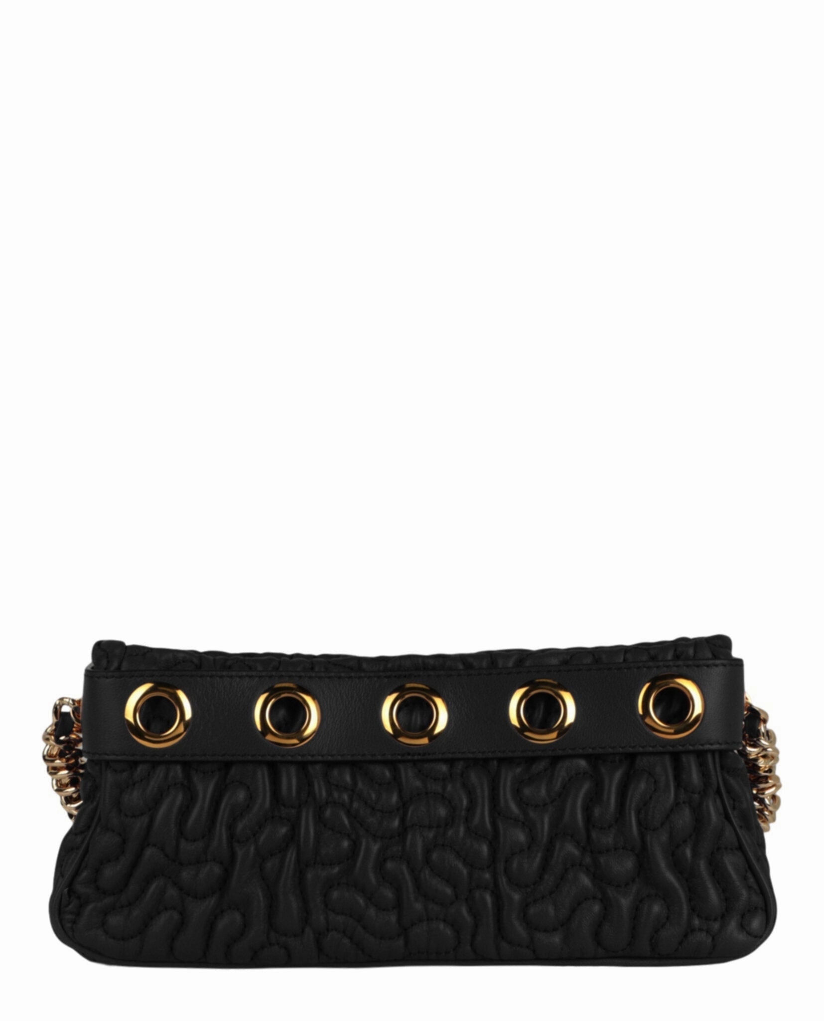 Moschino Destroyed Chain Quilted Shoulder Bag Womens 7597-8002-1555