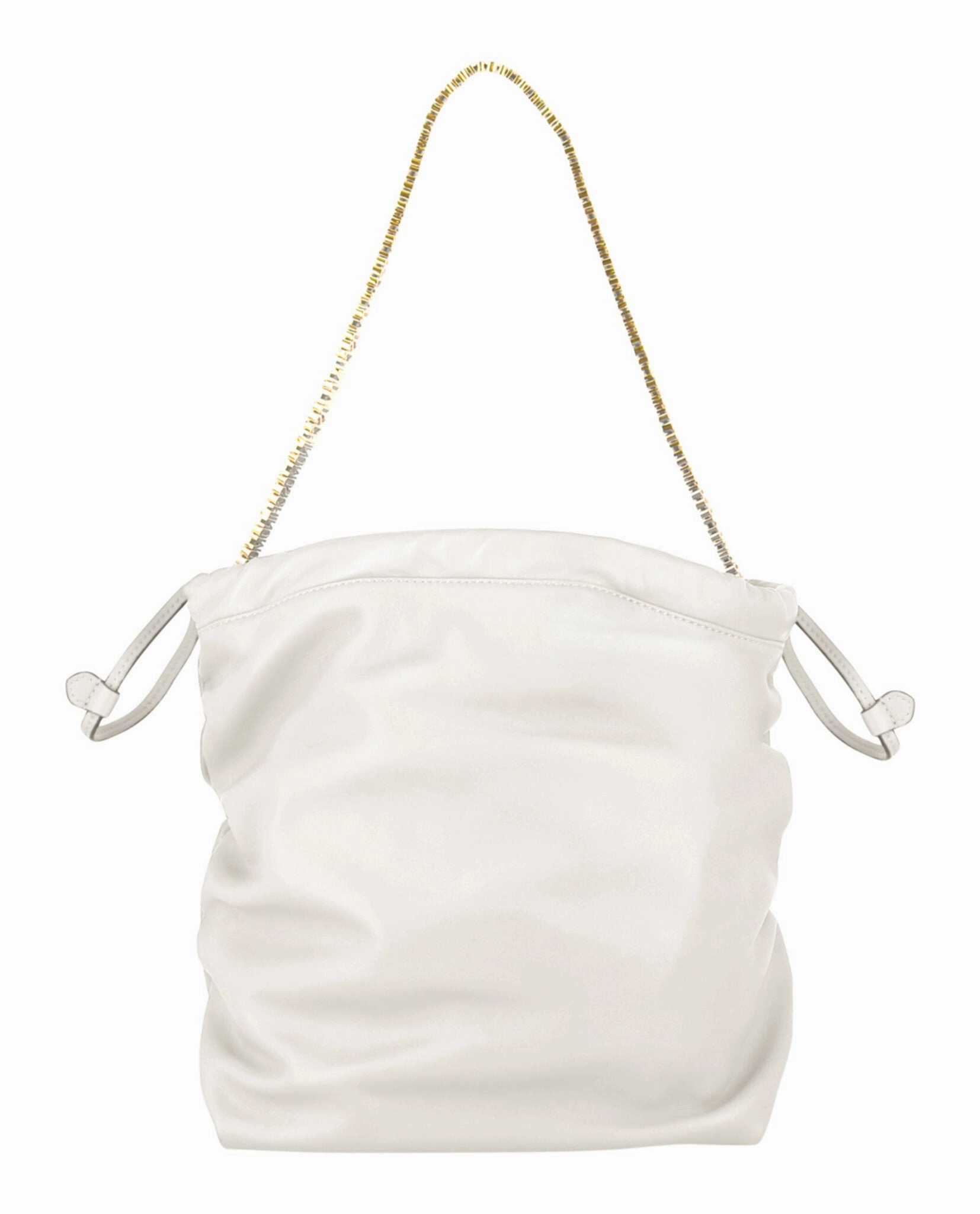 Moschino Drawstring Lettering Chain Shoulder Bag Womens 7556-8002-0002