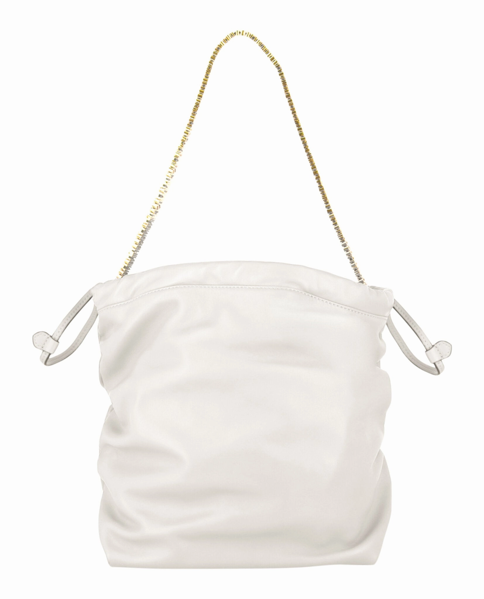 Moschino Drawstring Lettering Chain Shoulder Bag Womens 7556-8002-0002
