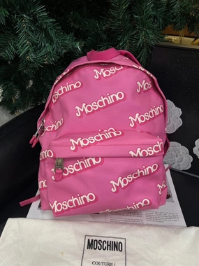 Moschino Pink Logo Backpack