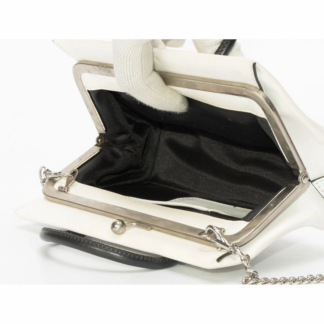 Moschino White Leather Shoulder Bag