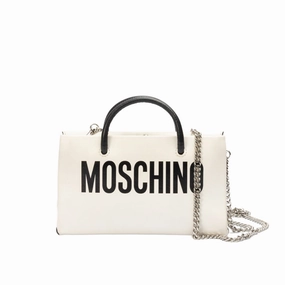 Moschino White Leather Shoulder Bag