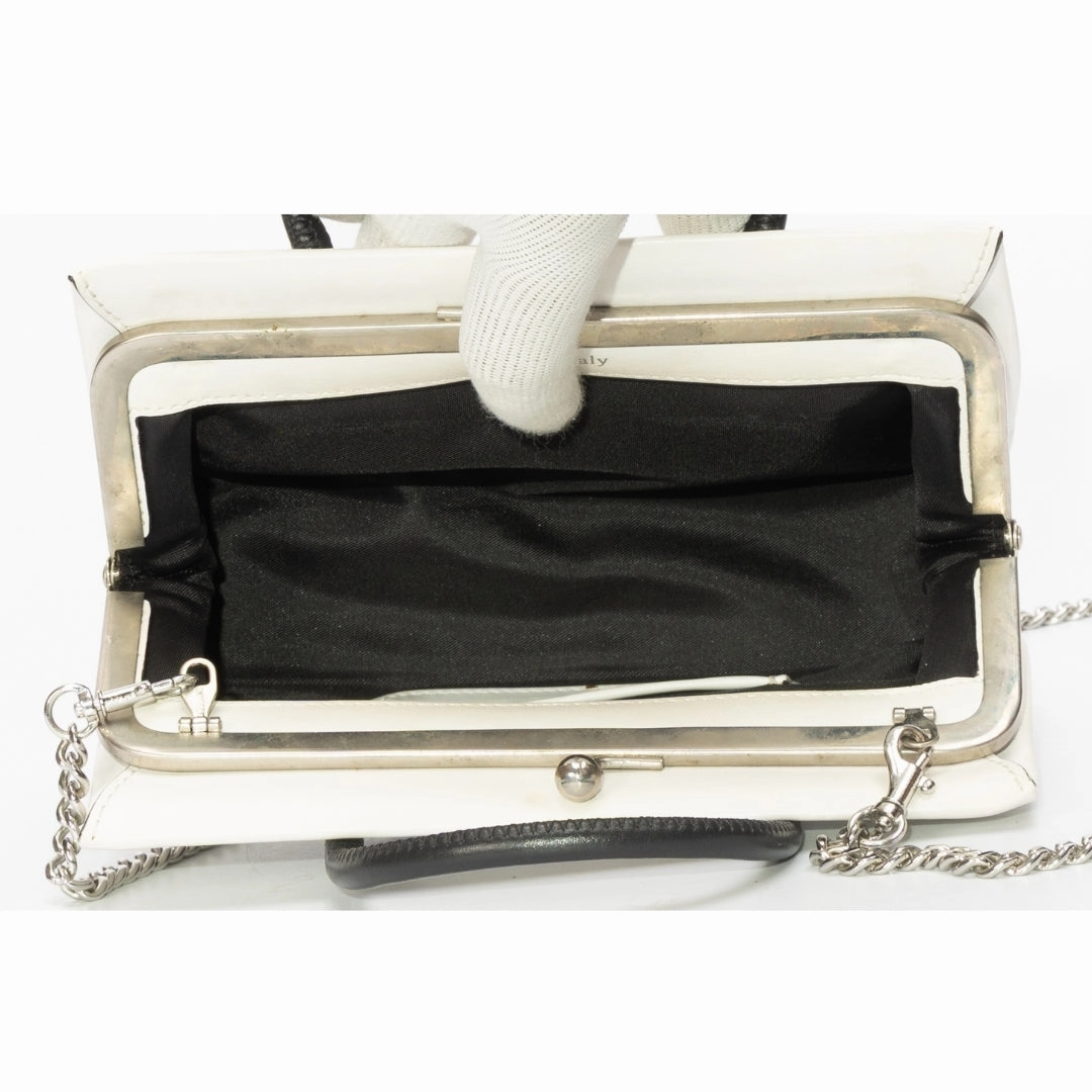 Moschino White Leather Shoulder Bag