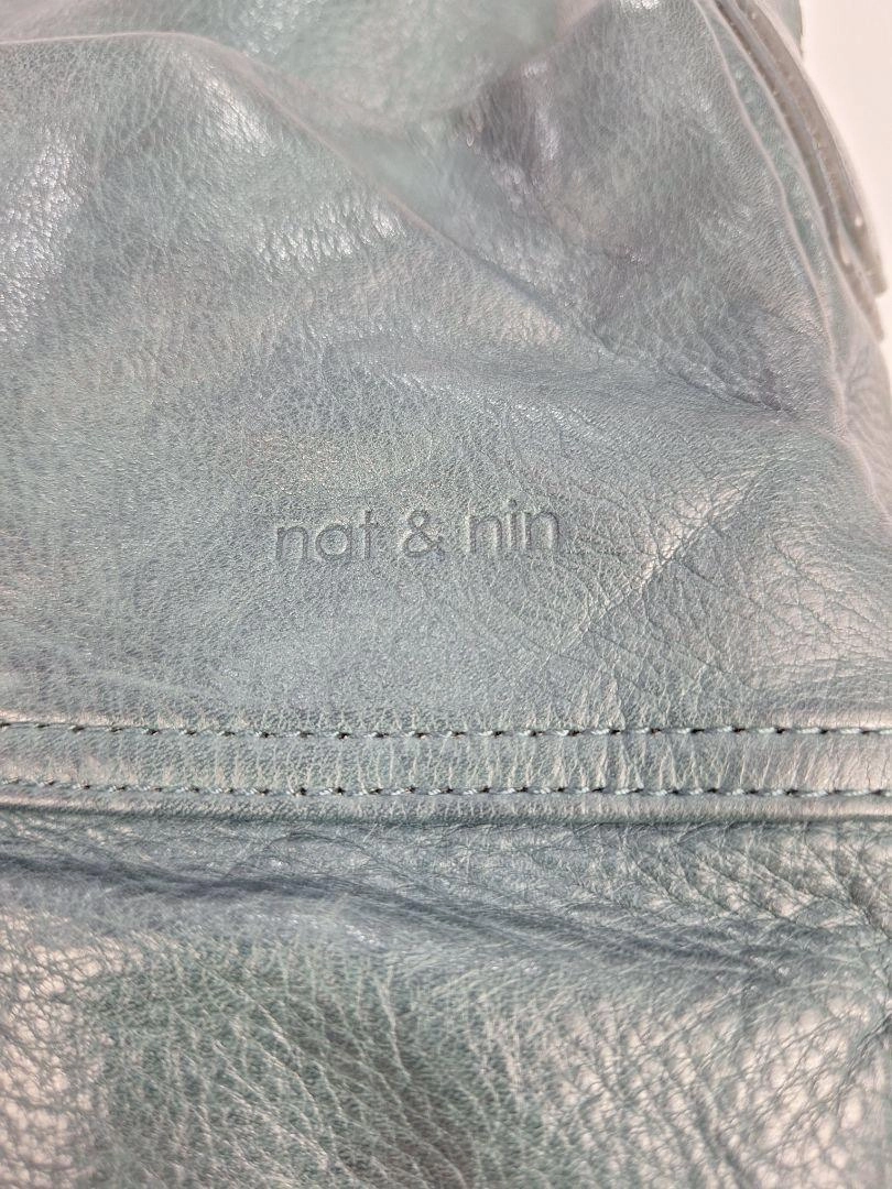 Nat and Nil Teal With Silver Hardware Slouch Bag