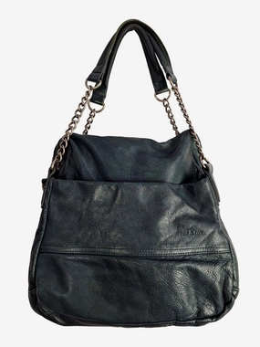 Nat and Nil Teal With Silver Hardware Slouch Bag