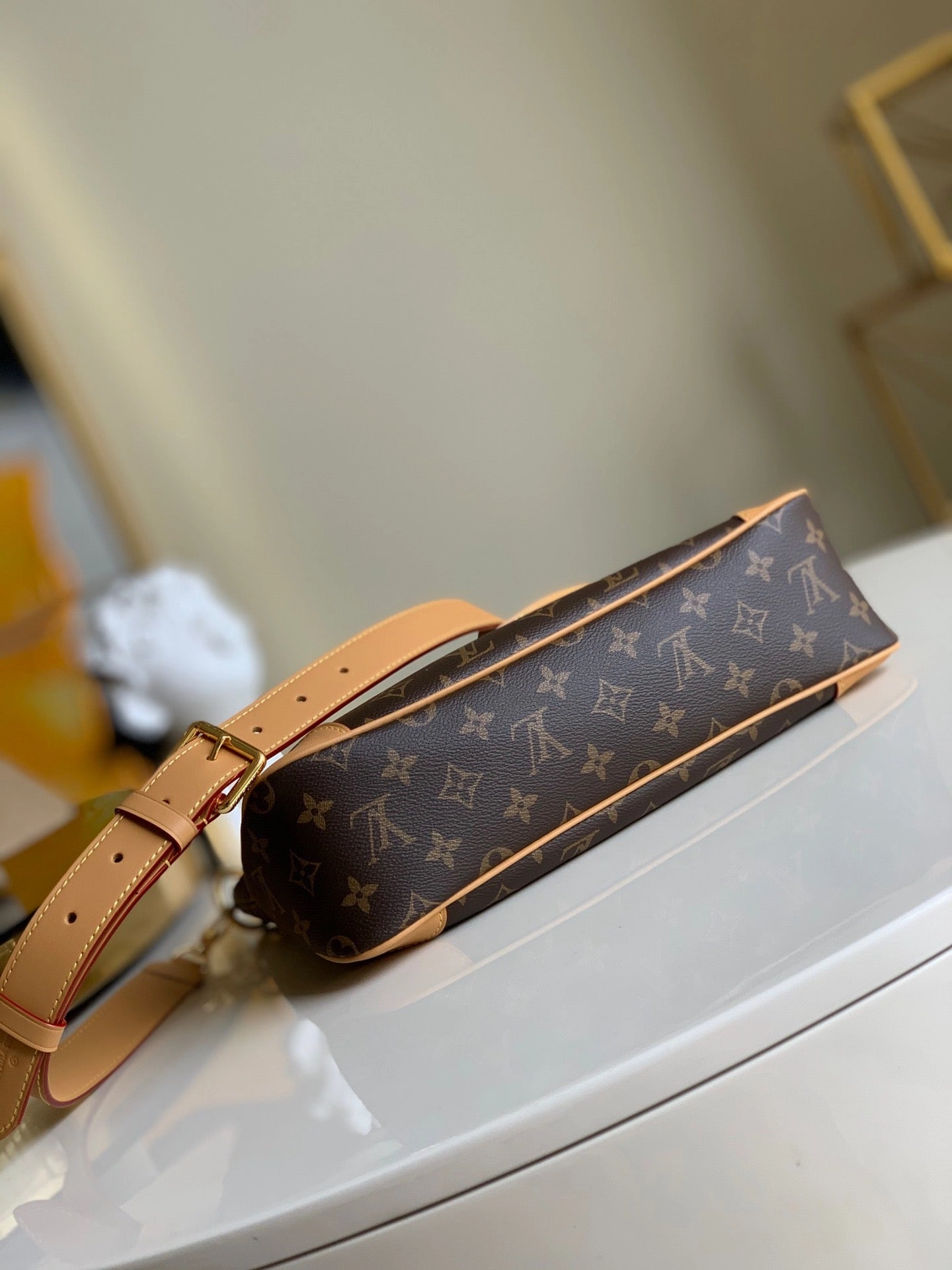 Natural Monogram Odon MM Bag Leather Crossbody Bag for Women