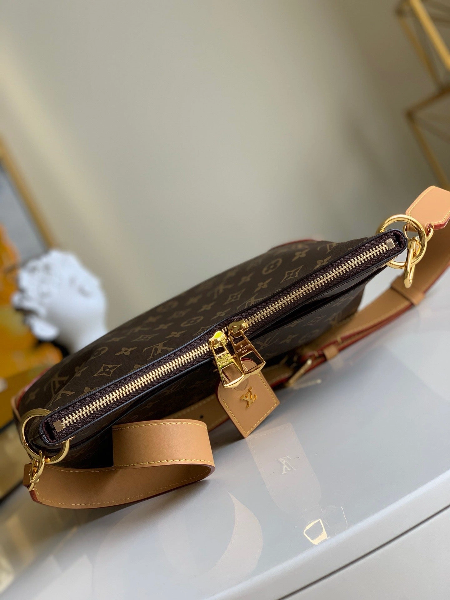 Natural Monogram Odon MM Bag Leather Crossbody Bag for Women