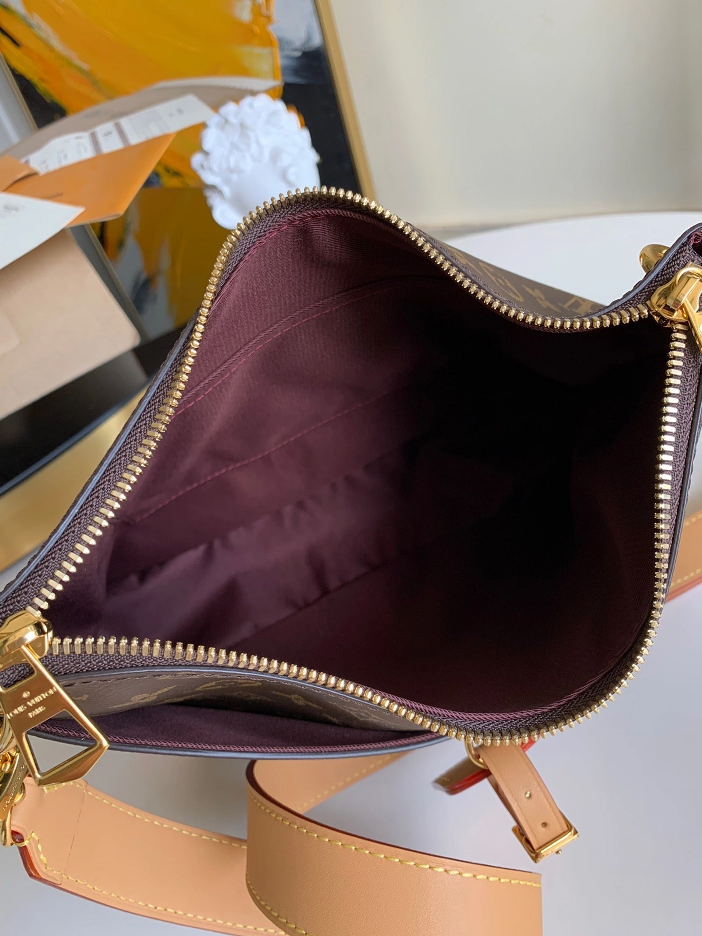 Natural Monogram Odon MM Bag Leather Crossbody Bag for Women