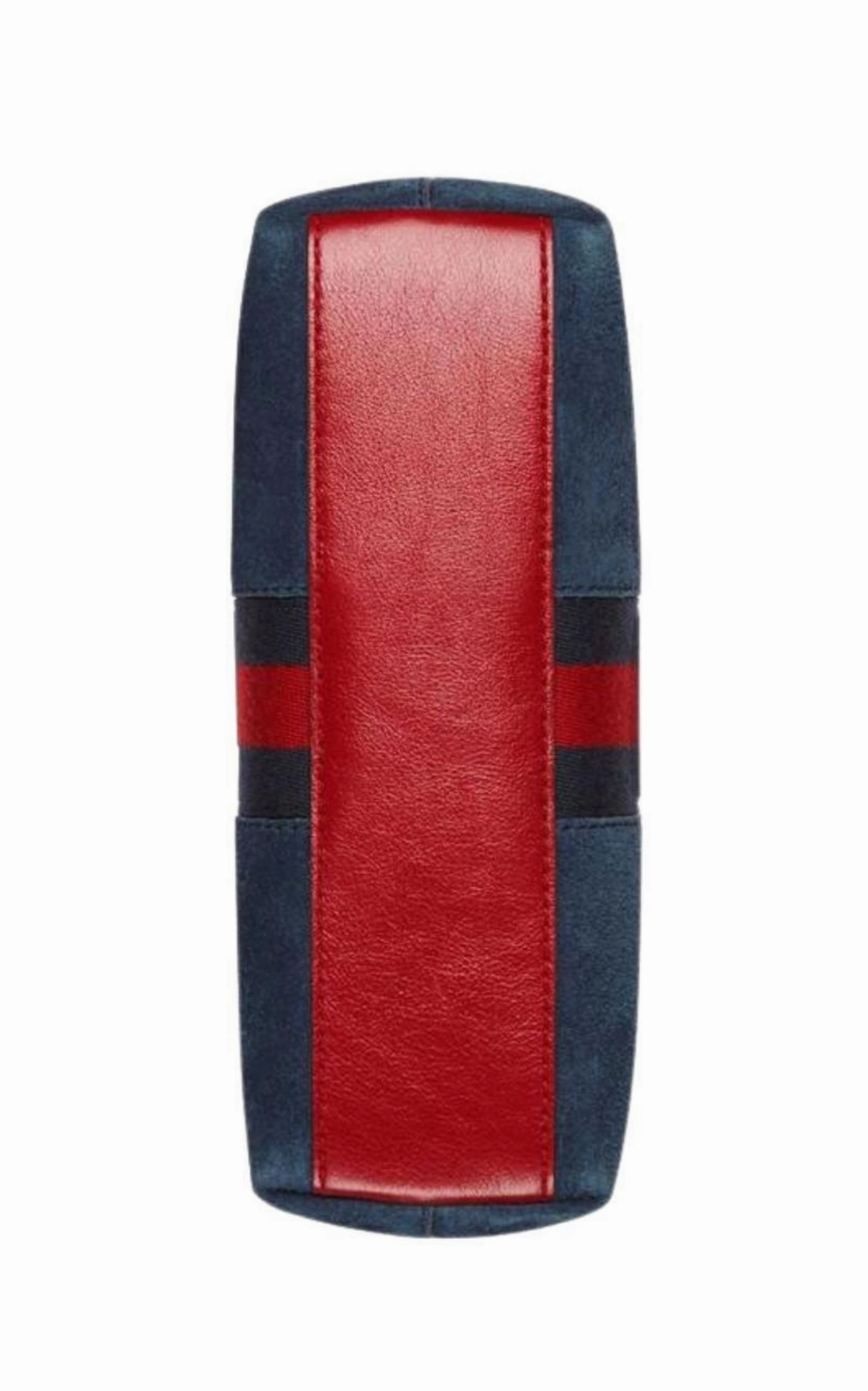 Navy Leather Suede Ophidia Shoulder Bag