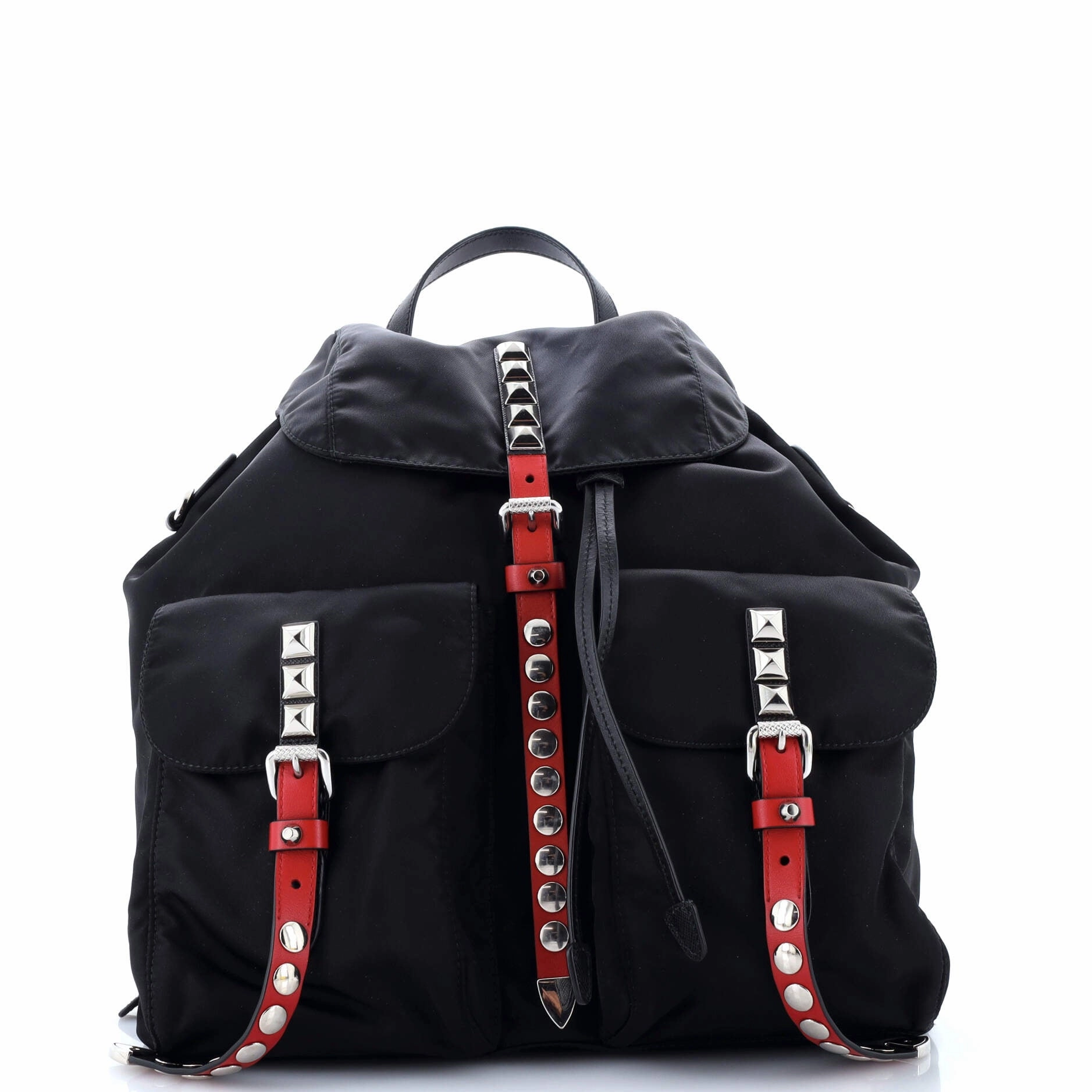 New Vela Backpack Tessuto with Studded Leather