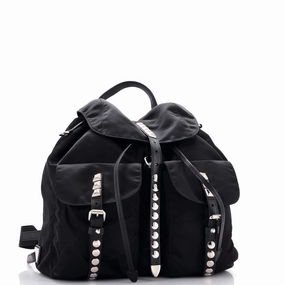 New Vela Backpack Tessuto with Studded Leather