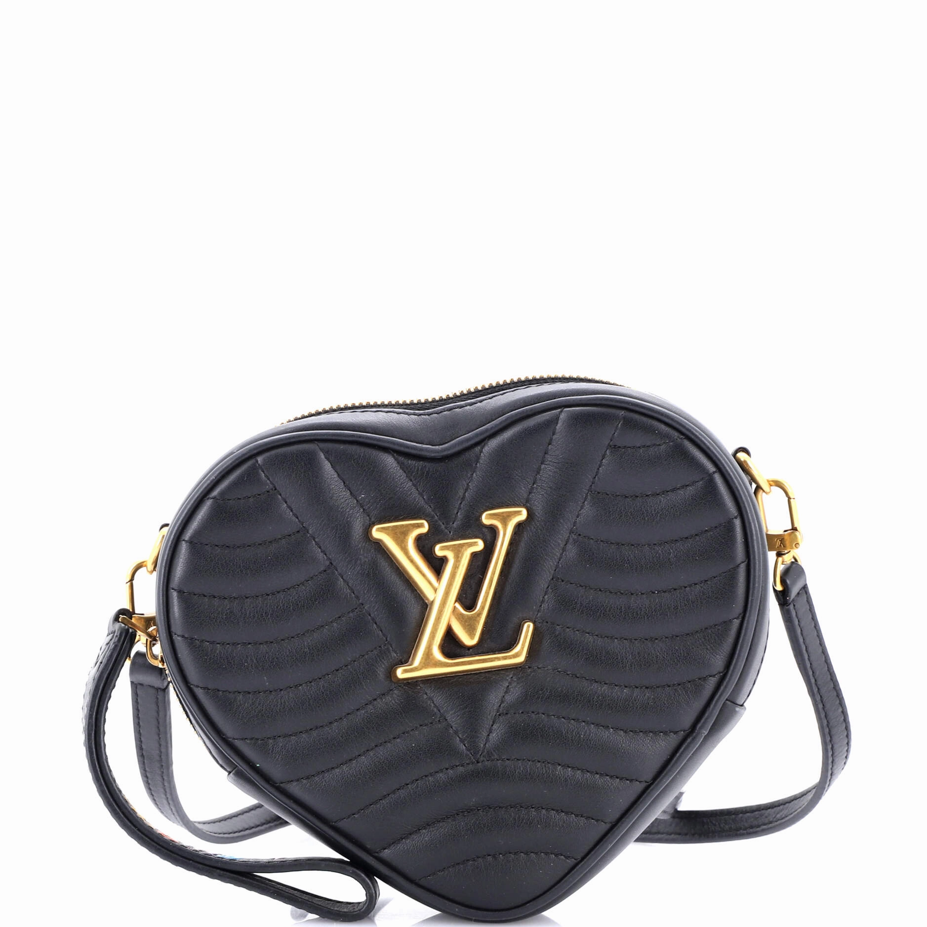 New Wave Heart Crossbody Bag Quilted Leather