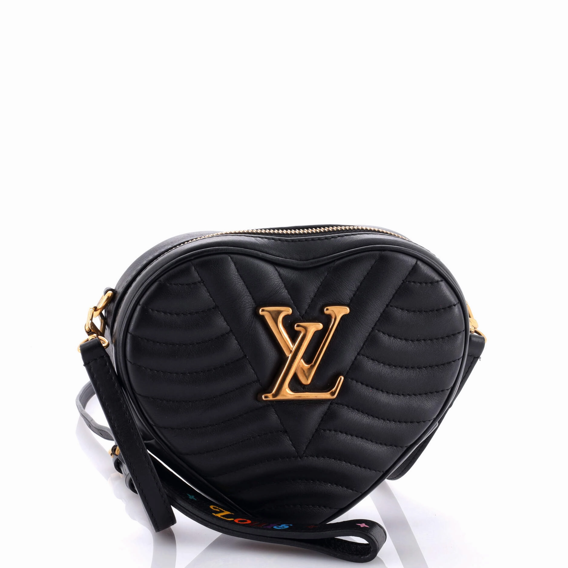 New Wave Heart Crossbody Bag Quilted Leather