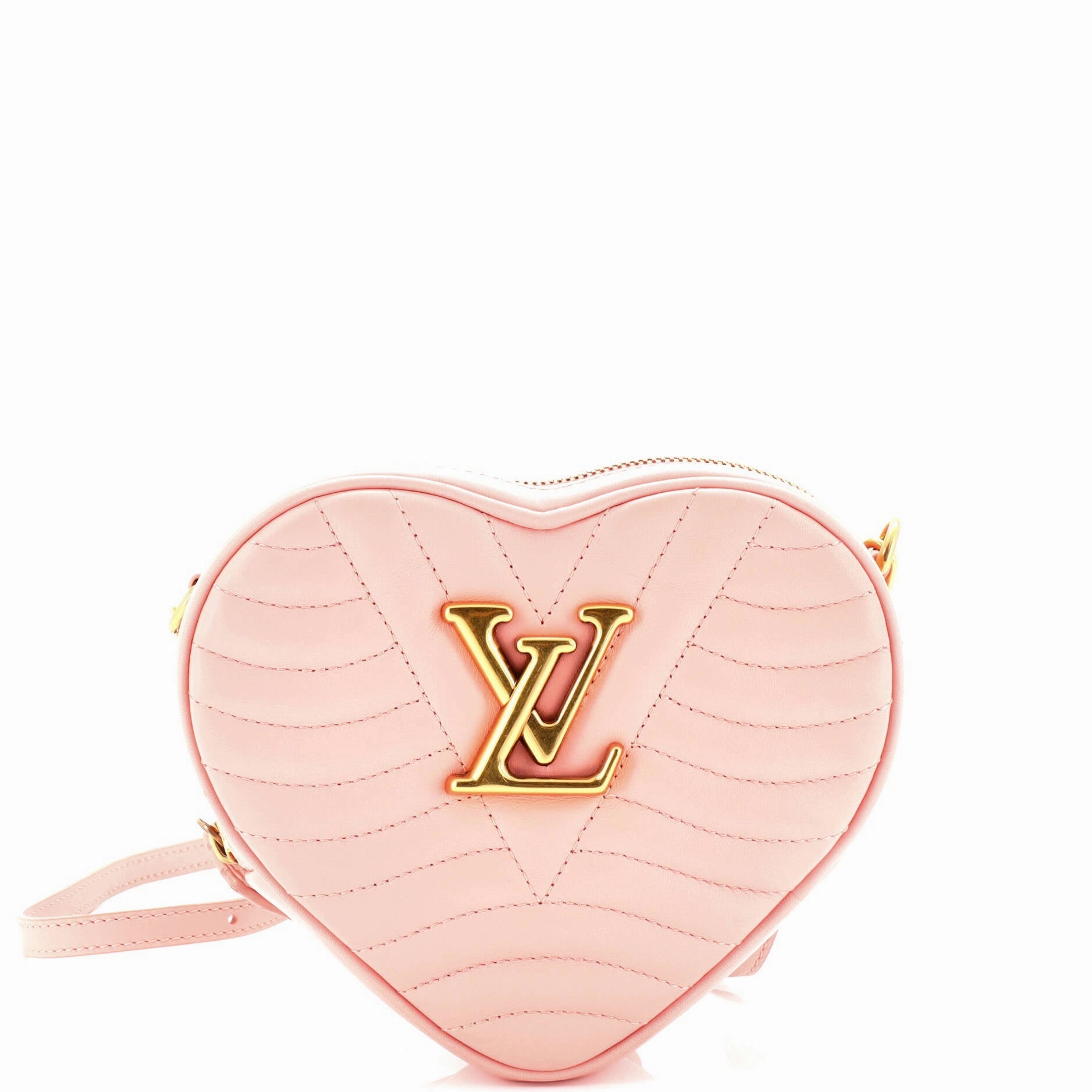 New Wave Heart Crossbody Bag Quilted Leather