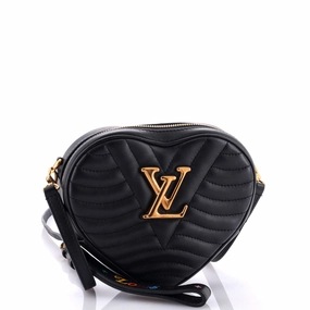 New Wave Heart Crossbody Bag Quilted Leather