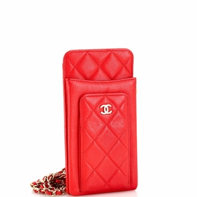 O Phone Holder Crossbody Bag Quilted Caviar