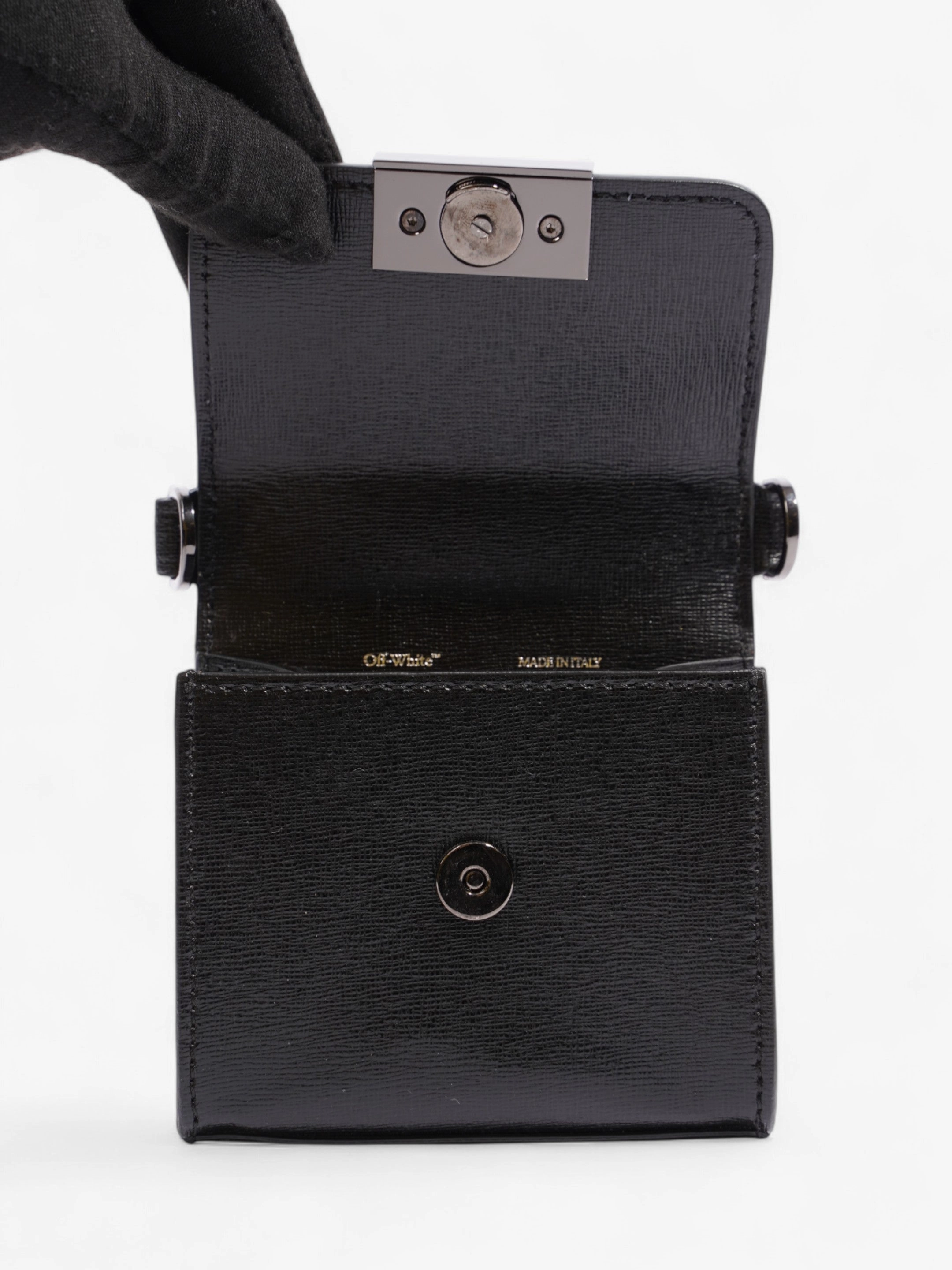 Off White Binder Crossbody Black / Pink / Baby Blue Leather