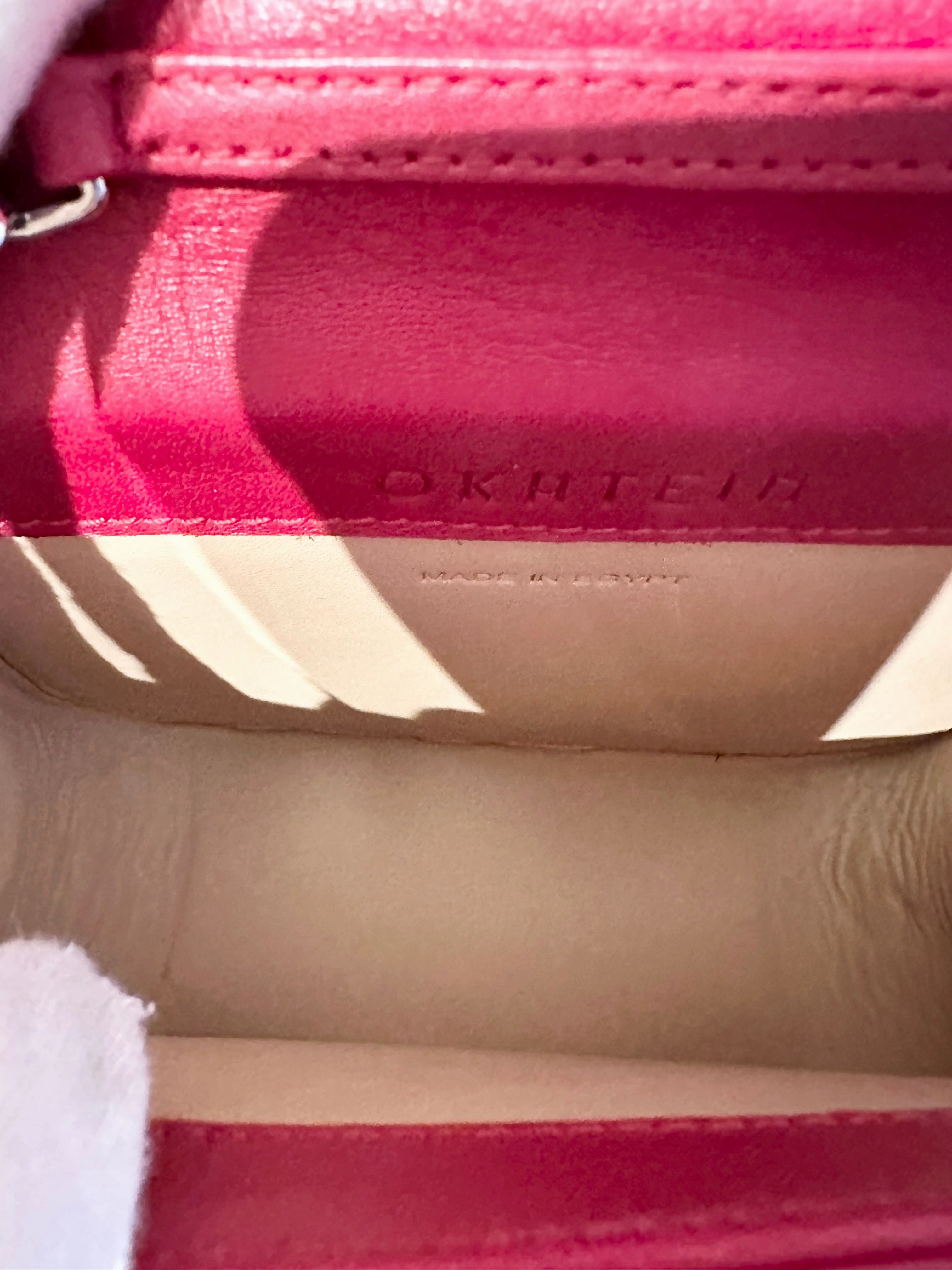 OKHTEIN Red Handle Crossbody Leather Bag