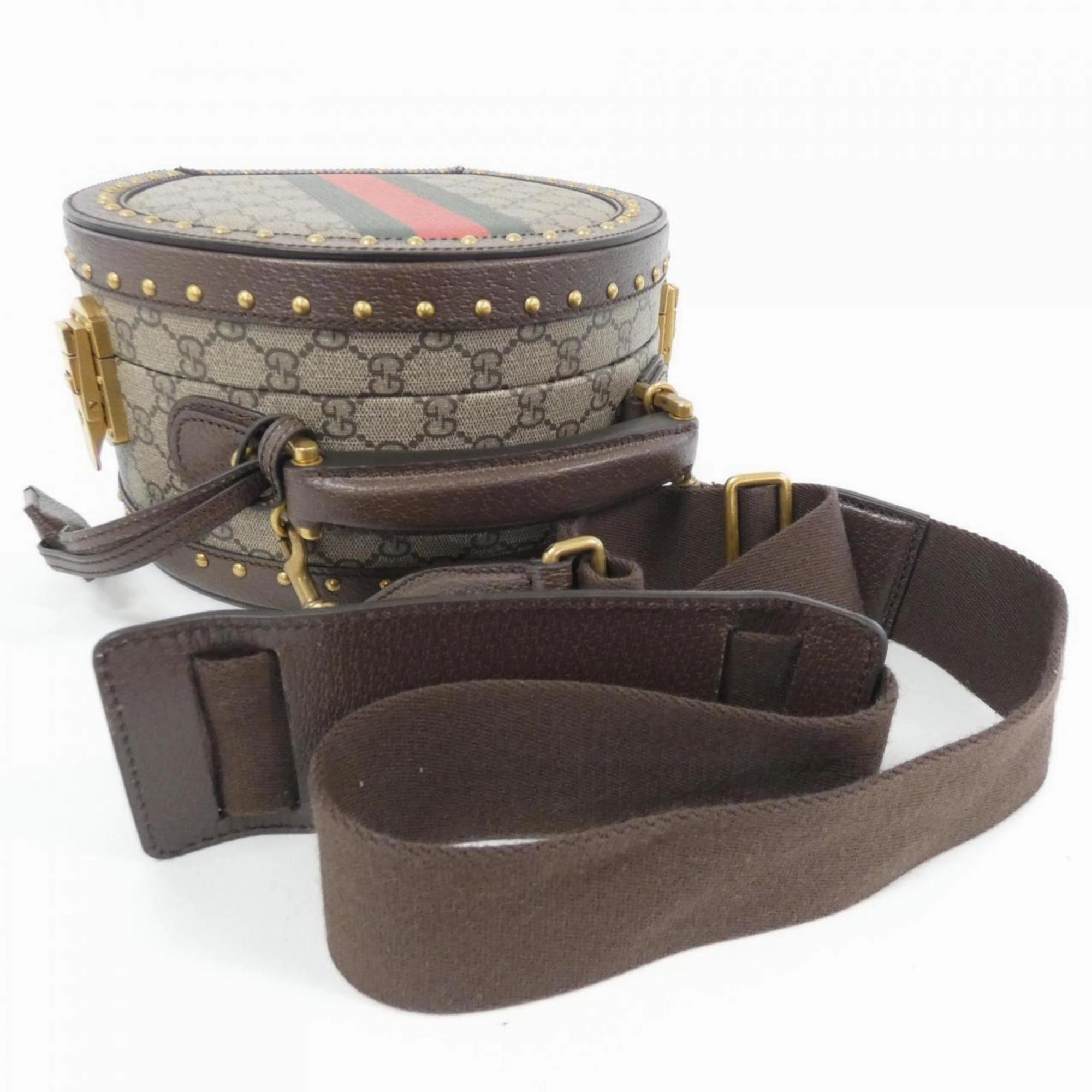 Ophidia Canvas Shoulder Bag with Clochette and Key