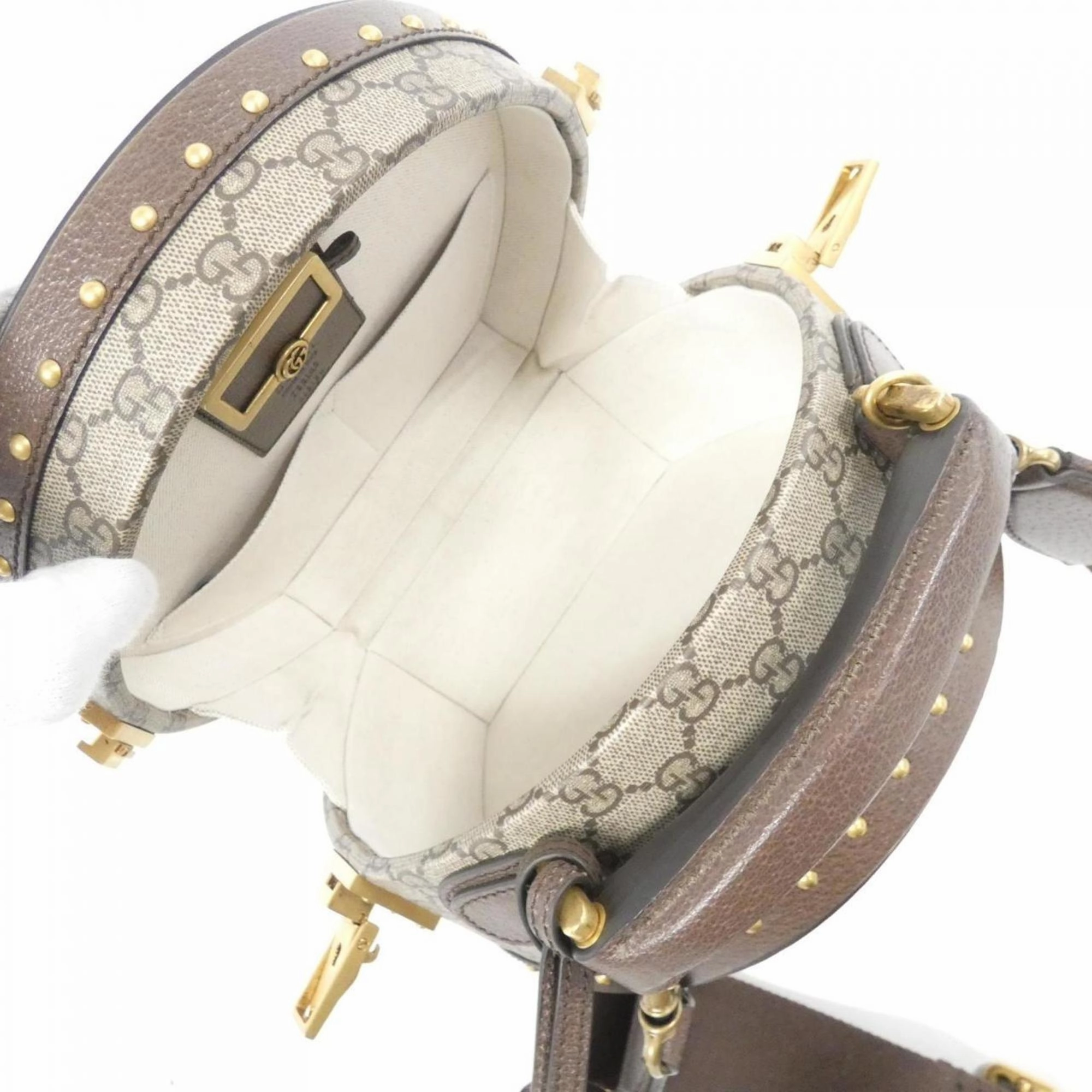 Ophidia Canvas Shoulder Bag with Clochette and Key