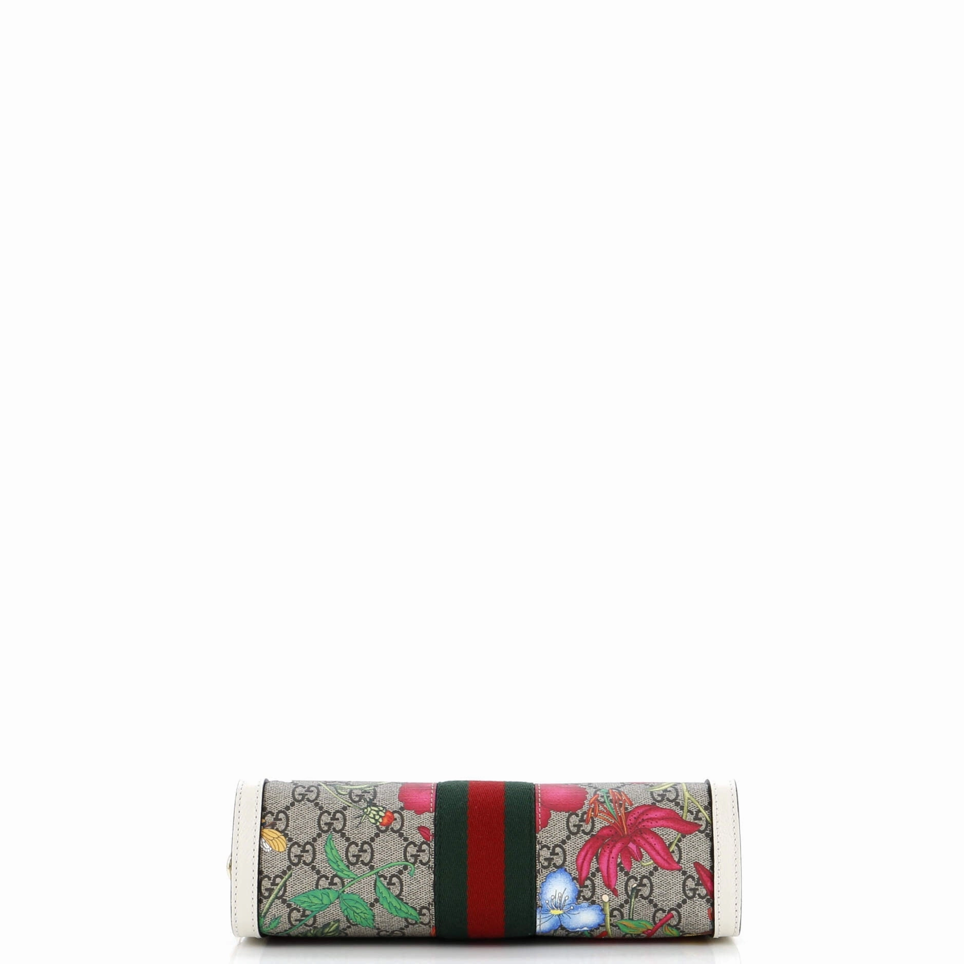 Ophidia Chain Shoulder Bag Flora GG Coated Canvas Small