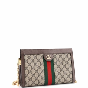 Ophidia Chain Shoulder Bag GG Coated Canvas Small