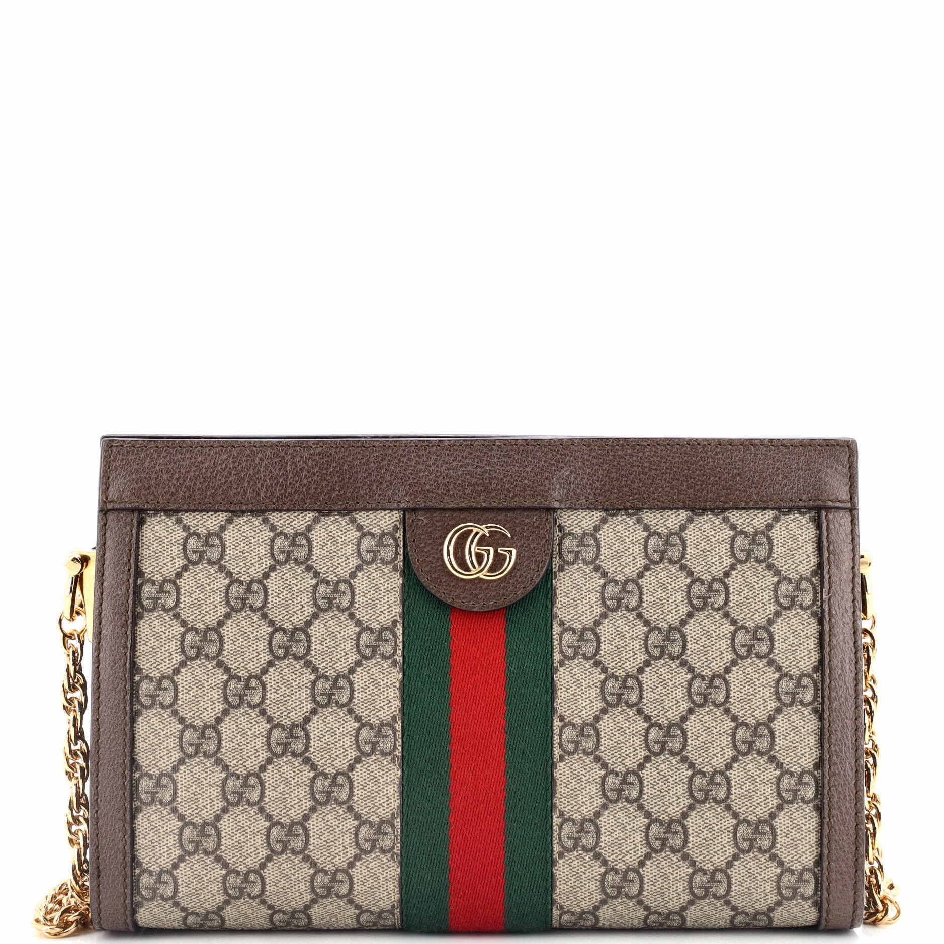 Ophidia Chain Shoulder Bag GG Coated Canvas Small