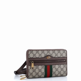 Ophidia Double Zip Crossbody Bag GG Coated Canvas Small
