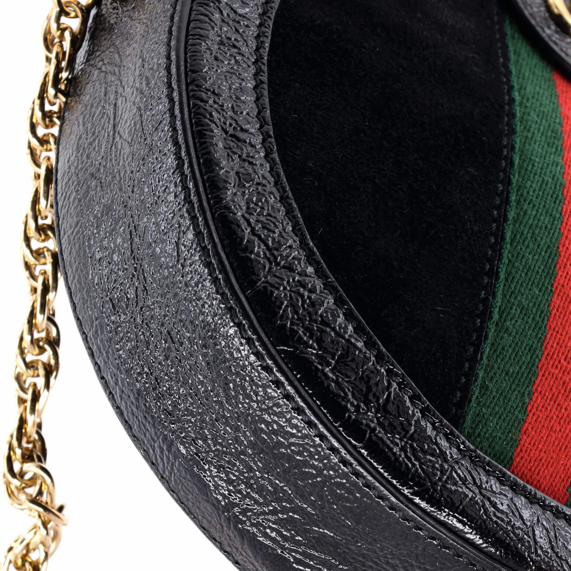 Ophidia Round Shoulder Bag Suede Mini