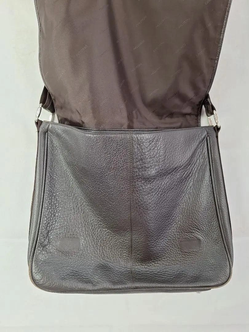 Oroton Chocolate Textured Crossbody Laptop Bag