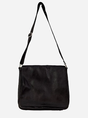 Oroton Chocolate Textured Crossbody Laptop Bag
