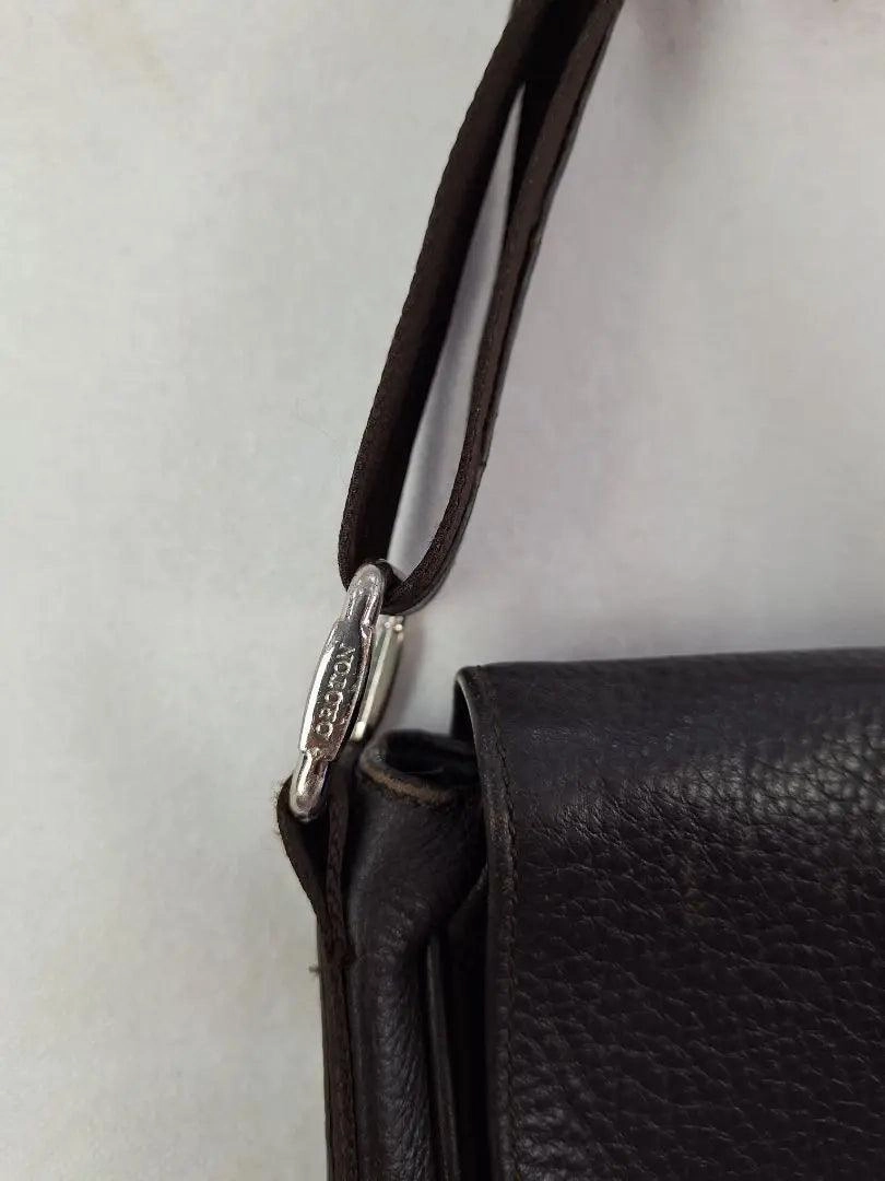 Oroton Chocolate Textured Crossbody Laptop Bag