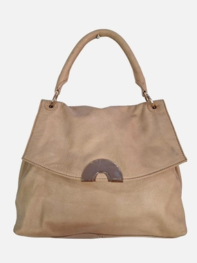 Oroton Relaxed Beige Leather Bag