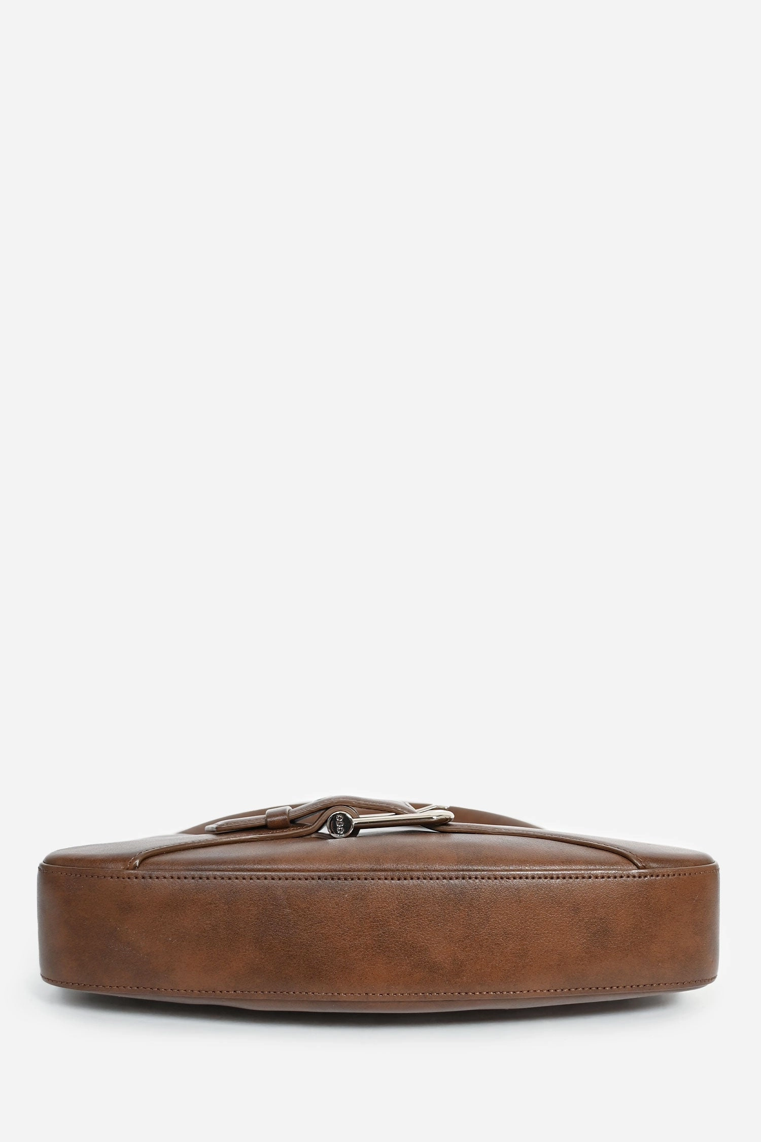 Osoi Brown Leather Buckle Shoulder Bag